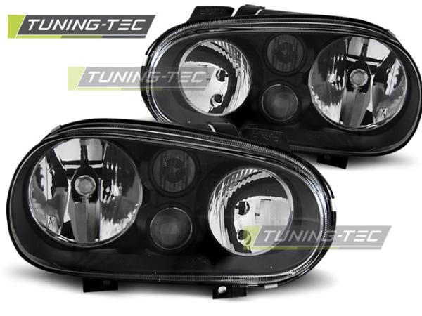 Scheinwerfer Klarglas für VW Golf 4 Bj. 97-03 Schwarz mit Nebelscheinwerfer